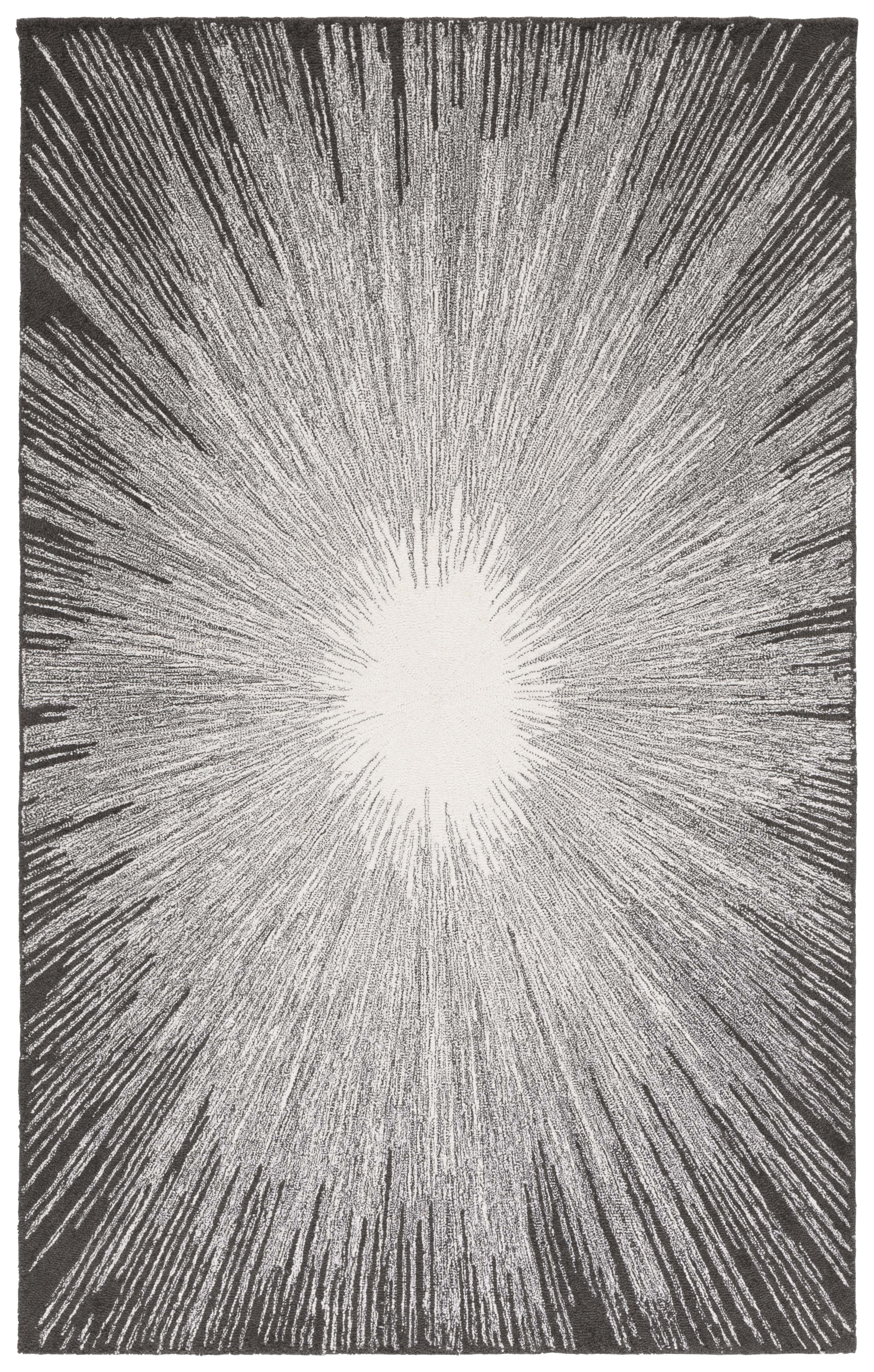 SAFAVIEH Abstract Olivera Radiate Area Rug, Ivory/Black, 4' x 6'