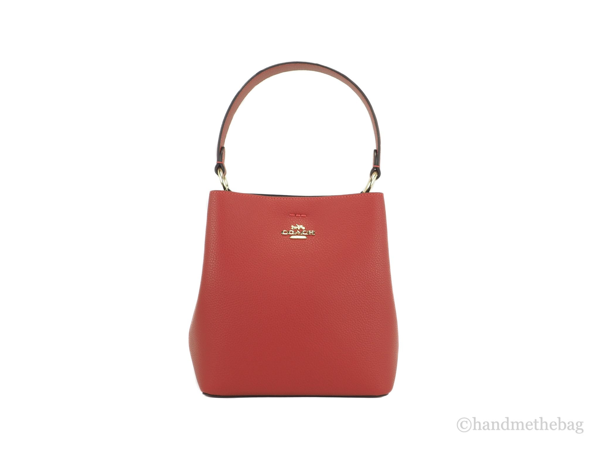 Coach (1011) Small Red/Oxblood Leather Town Bucket Crossbody Handbag Purse  Bag 
