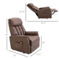 thumbnail image 3 of HOMCOM Electric Power Lift Recliner Chair Sofa for Elderly, with Footrest, Remote Control, Side Pocket For Dining Living Room Use, Micro Fiber, Brown, 3 of 7