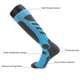 thumbnail image 3 of Calcetines de esquí 2 pares, calcetines térmicos hasta la rodilla para snowboard, senderismo, clima frío, nieve, caza, 3 of 6