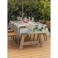 thumbnail image 2 of Outdoor Tablecloth with Umbrella Hole and Zipper, Farmhouse Botanical Rectangle Table Cloth 52x70 Inch Waterproof Tablecloth, Bottles Plans Country Brown Wooden Grain Picnic Table Cover for Patio, 2 of 7
