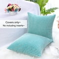 thumbnail image 6 of Unique Bargains 2-Pack 3D Corduroy Decorative Throw Pillow Covers Pale Blue 20" x 20", 6 of 8