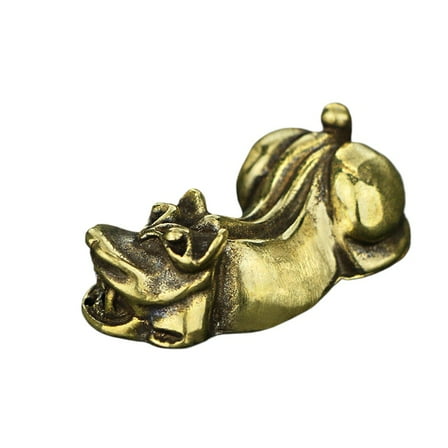 Brass Solid Kylin Figurine Small Statue Home Ornament Figurines Collectibles