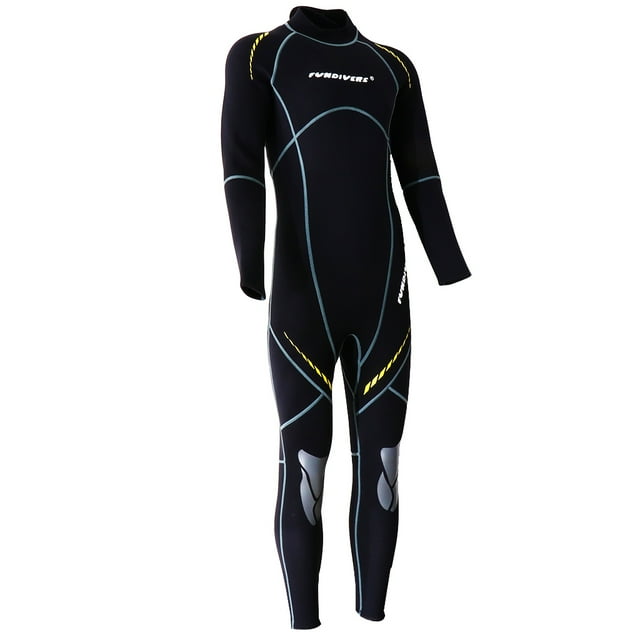 Traje de neopreno Sunnimix Traje de buceo de cuerpo completo manga larga Negro para hombres y adolescentes