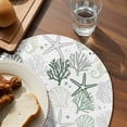 thumbnail image 3 of Sage Green Coastal Round Placemats for Dinning Tables,Heat-proof Braided Table Mats 13 Inch,Summer Beach Starfish Coral Nautical Washable Place Mat for Kitchen Restaurant Party Decor Table Setting, 3 of 9