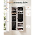 thumbnail image 4 of Skyhill Jewelry Cabinet,40in Jewelry Armoire Organizer,Mirror without borders,Door or Wall Mounted（White）, 4 of 9