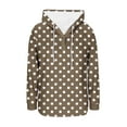 thumbnail image 6 of V Neck Hoodies for Women Pullover Casual Polka Dots Tunic Tops Loose Long Sleeve Sweatshirts Tees, 6 of 6