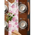 thumbnail image 2 of Pink Geometric Table Runner Cotton Linen 90 Inch Holiday Dresser Scarves, Gold White Hexagon Modern Gradient Tablerunner for Kitchen Coffee Dining Bedroom Living Room Dinner Scarf Décor 13''x90'', 2 of 9