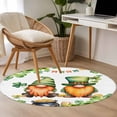 thumbnail image 4 of St. Patrick's Day Round Area Rug 3Ft Washable Small Circle Rugs for Kitchen Entryway, Green Gnomes Lucky Shamrocks Flags Non-Slip Carpet Floor Mats Indoor Outdoor Carpet Runner Aesthetic Home Decor, 4 of 8