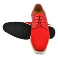 thumbnail image 2 of LIBERTYZENO Mens Casual Shoes Textile And Lizard Print Leather Lace-Up Oxford Casual Shoes For Mens Gutta Red 13, 2 of 8