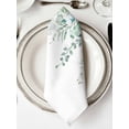 thumbnail image 2 of Cloth Napkins Set of 8 - 20x20 Inches, Teal Eucalyptus Leaves Washable Reusable Table Napkins, Spring Floral Summer Botanical Soft & Absortbent Dining Napkin for Party Wedding Hotel Restaurant, 2 of 8