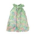 thumbnail image 3 of THDHVS Dresses for Girls,Pearl Floral Applique Sleeveless Dress with Mesh Sparkle Bow for Girls Princess Special Occasion,Little Girl Dresses Green, 3 of 8