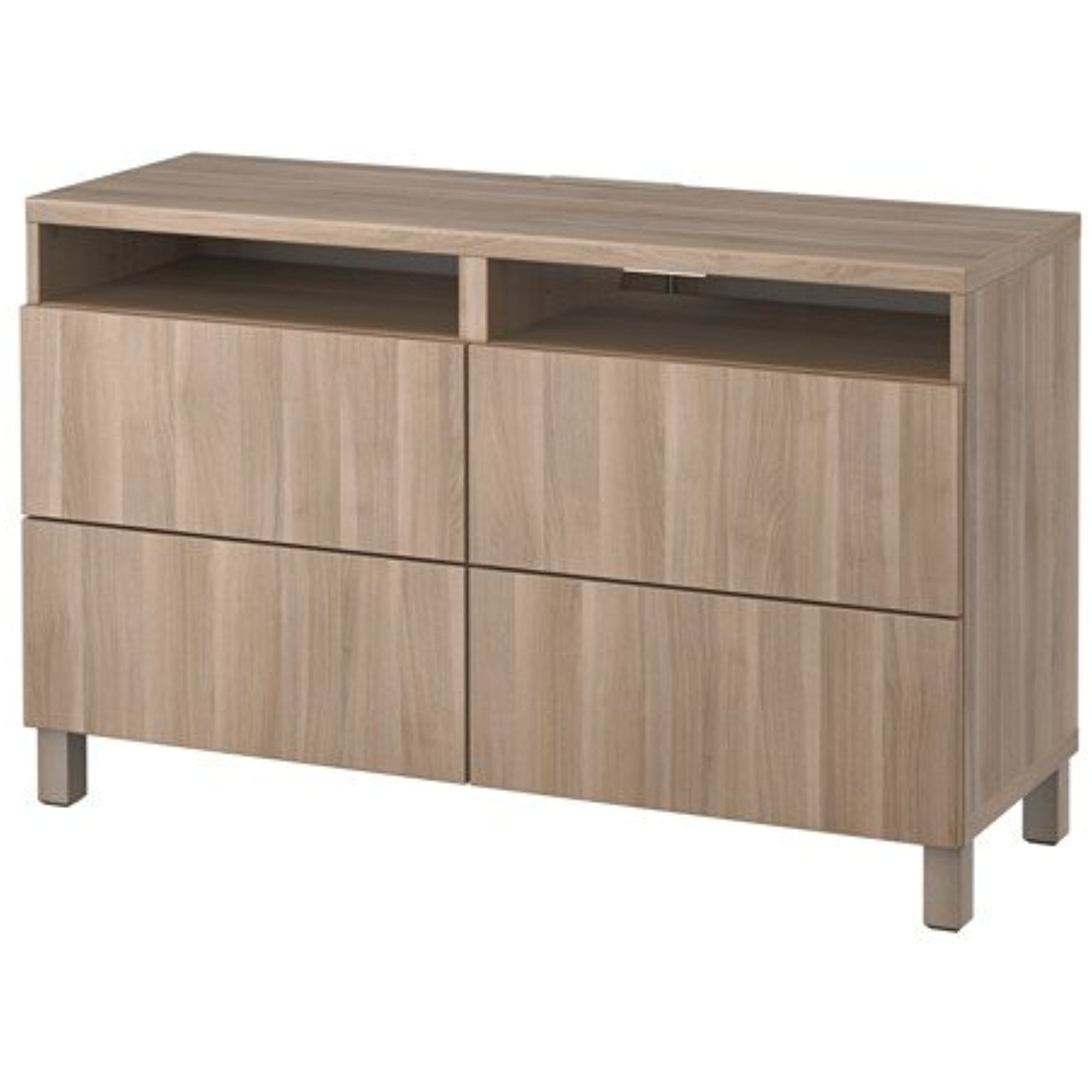 Ikea TV unit with drawers, Lappviken walnut effect light gray 12202.