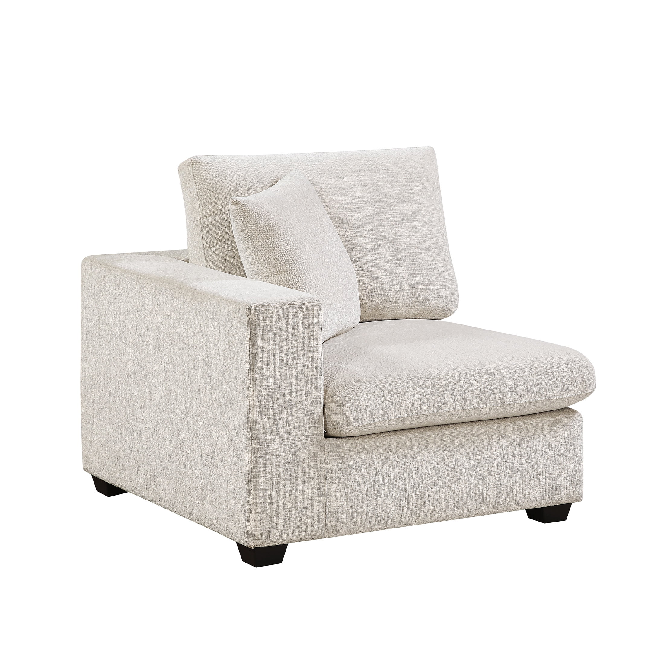 OakvillePark Crestiva Chenille Modular Unit-Reversible Chair with One Arm, Beige