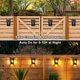 thumbnail image 3 of Luces solares para valla al aire libre, lámparas cálidas de pared alimentadas por energía Solar, impermeables IP65, para poste de jardín, decoración de Patio trasero, 3 of 4