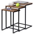 thumbnail image 6 of Favory Nesting Side Tables Set of 3 Industrial C Shaped End Table Set Stackable Coffee Table Heavy Duty Metal Frame for Small Space, Living Room, Bedroom, Tray for Laptop Coffee Snack, 6 of 9