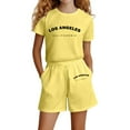 thumbnail image 3 of Tiijoy Little Girls Outfits Los Angeles Cotton Short Sleeve T-Shirt Shorts Set, Sizes 5-6, 3 of 3