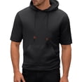 thumbnail image 3 of Hooded T Shirts for Man Summer Casual Fashion Cotton Linen Lightweight Hoodie with Pockets Pullover Shirt, 3 of 9
