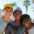 thumbnail image 4 of Dalix Smiley Face 3 Pack Dad Cap Embroidered Cotton Adjustable Baseball Hat Adult Men Womenin Dark Green, Light Blue, and Gold, 4 of 5