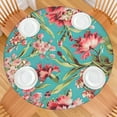 thumbnail image 2 of Pioneer Flower Floral Print Pattern Round Fitted Tablecloth with Elastic Edge,Dining Table Cover Waterproof,Outdoor Round Tablecloth for Camping,Dining,Indoor and Outdoor, 2 of 7