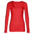 thumbnail image 6 of Long Sleeve Shirts for Women Scrubs Women Long Sleeve Scoop Neck Ribbed Fitted Knit Shirt Basic T Shirts Z0B-Red, M, 6 of 6