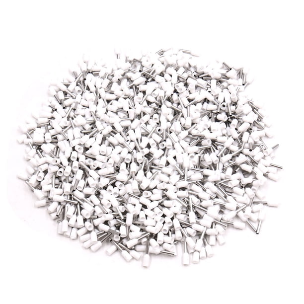 1000pcs AWG18 1mm2 Terminal de Férulas de Alambre Blanco Aislado de Cable para Auto
