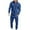 Blue, variant on Mens Hooded Jumpsuits Solid Color Zipper Drawstring Long Sleeve Sweatshirt with Pocket Winter Thermal Workout Sets