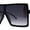 Black Smoke, variant on Flat Top Mobster Square Rectangle Oversize Plastic Sunglasses Black Smoke