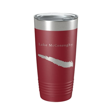

Lake McConaughy Map Tumbler Travel Mug Insulated Laser Engraved Coffee Cup Nebraska 20 oz Maroon