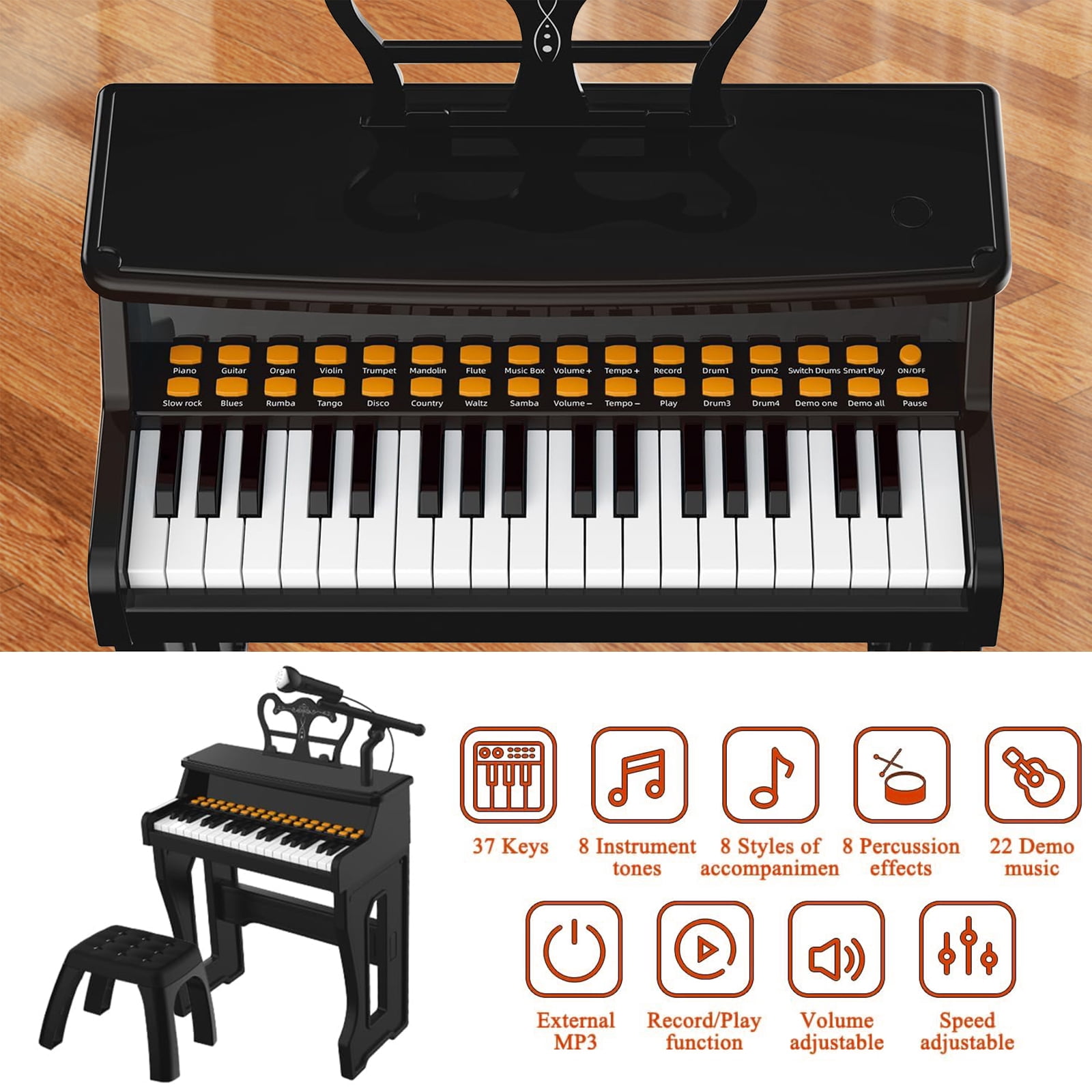 Toy Pianos for Kids Ages 3-7 - Children's Musical Keyboard for Beginners Boys Girls Birthday Gift Learning Piano 37 Keys 4 5 6 8 Years Old Girls and Boys Birthday Gift