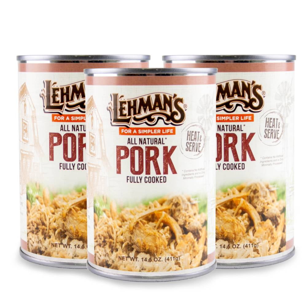 Lehman's All Natural USA Made Ready to Eat Canned Pork Meat, 14.5 oz