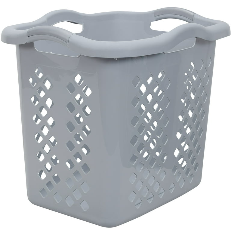 Home Logic 2 Bushel Lamper Plastic Laundry Basket with Silver
