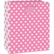 (3 Pack) Hot Pink Polka Dot Gift Bag (3 pack)