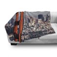 thumbnail image 3 of United States Soft Flannel Fleece Blanket, San Francisco Bridge and Cityscape Metropolis Financial District, Cozy Plush for Indoor and Outdoor Use, 50" x 60", Baby Blue Orange White, by Ambesonne, 3 of 6