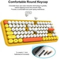 thumbnail image 2 of Teclado inalámbrico Bluetooth para máquina de escribir con 84 teclas compactas, lindas teclas redondas retro, diseño ergonómico cómodo para Windows iOS Android (amarillo), 2 of 6