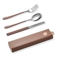 thumbnail image 3 of Conjuntos de vajillas Utensilios de cocina 304 Utensilios de acero inoxidable Conjunto de kits de vajilla portátiles cucharas irrompibles con caso Camping tipo 2 Eigraketly HA012710-02, 3 of 7