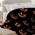 thumbnail image 5 of Halloween Pumpkin Blanket Cozy Soft Lightweight Flannel Throw Blanket for Bed Sofa Travel All Season Kids 40" x 50", 5 of 6