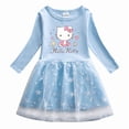 thumbnail image 5 of Hello Kitty Cute Cartoon Print Fashion Pleated Dress Long-sleeved Casual Skirt, 5 of 17