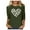 Army Green, variant on Tops for Women Trendy Fashion Casual Crewneck St. Patrick's Print leeve Athletic Blouse Army Green 3XL