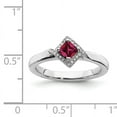 thumbnail image 5 of Created Ruby and Diamond Sterling Silver Polished Ring, 5 of 5