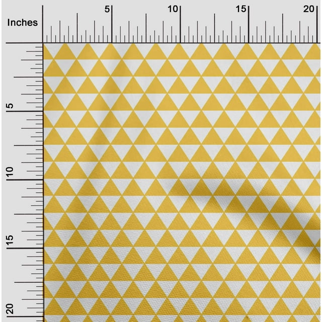 oneOone Rayon Yellow Fabric Triangle Fabric For Sewing Printed Craft Fabric By The Yard 56 Inch Wide - VW