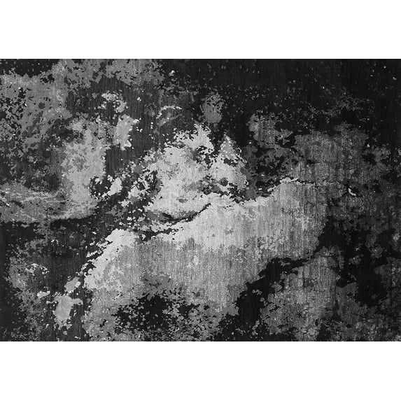Ahgly Company Indoor Rectangle Oriental Gray Industrial Area Rugs, 8' x 12'