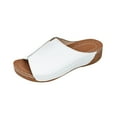 thumbnail image 2 of Viluyesy Women's Wedge Sandals, Soft Sole Solid Color Arch Support Comfortable Slip-On Slides Shoes White, 2 of 9
