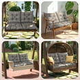 thumbnail image 2 of Outdoor Bench Cushion Matalde Swing Chair Cushion Waterproof Sun-Resistant with 8 Nonslip Ties, Deep Gray 120cm*100cm, 2 of 7