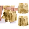 thumbnail image 3 of iiniim Girls Metallic Tassels Latin Dance Shorts Jazz Cha-cha Disco Party Performance Dancewear Gold 6, 3 of 7