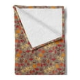 thumbnail image 2 of Burnt Orange Soft Flannel Fleece Blanket, Cartoonish Autumn Leaves Acorns and Berries Seasonal Nature Foliage, Cozy Plush for Indoor and Outdoor Use, 50" x 60", Umber and Multicolor, by Ambesonne, 2 of 5