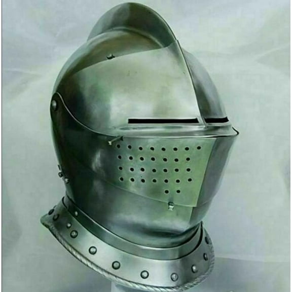 Medieval Knight Tournament Close Armor Helmet Replica Halloween Role Play Gift Rustic Vintage Home Decor Gifts
