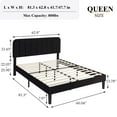 thumbnail image 4 of VECELO Queen Size Bed Frame, Modern Upholstered Platform Bed Frame with Adjustable Headboard, Wooden Slats Support/No Box Spring Needed, Black, 4 of 12
