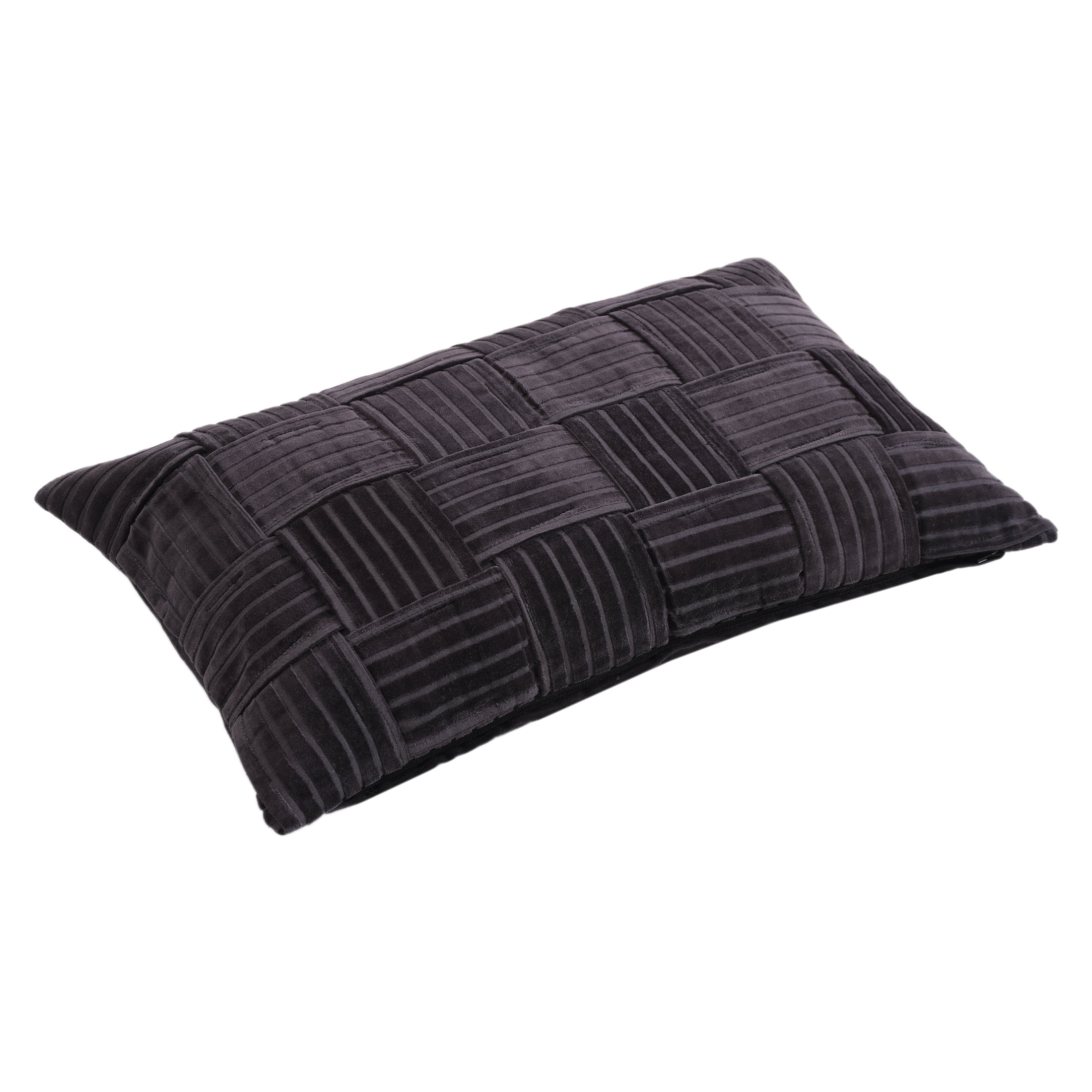 Better Homes & Gardens 14"x24" 2-pack Velvet Woven Throw Pillow Covers, Rich Black