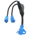 thumbnail image 3 of SCITOO RV Y-Split Power Cord Adapter, Heavy Duty RV Electrical Cord Cable Adapter, 30 amp Male Plug to (2) 15 amp Female, 3 of 4